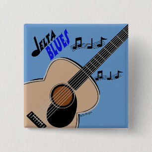 Badge Carré 5 Cm Bouton de bleus de delta