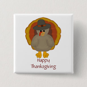 Badge Carré 5 Cm Bouton de bon thanksgiving
