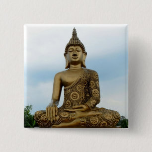 Badge Carré 5 Cm Bouton de Bouddha