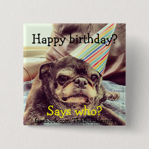 Badge Carré 5 Cm Bouton de Bumblesnot : Joyeux anniversaire