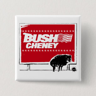Badge Carré 5 Cm Bouton de Bush-Signe