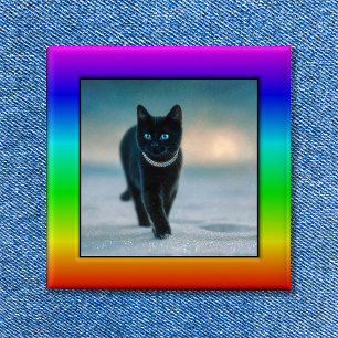 Badge Carré 5 Cm Bouton de cadre photo arc-en-ciel coloré