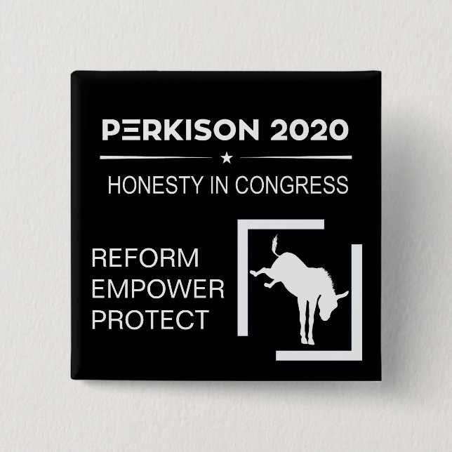 Badge Carré 5 Cm Bouton de campagne pour Perkison 2020 (Devant)
