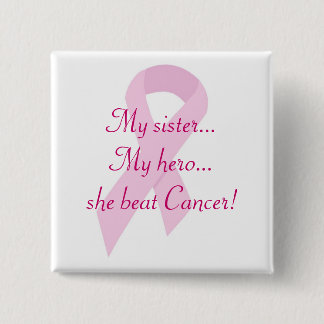 Badge Carré 5 Cm Bouton de cancer du sein