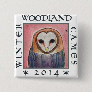 Badge Carré 5 Cm bouton de capot de hibou