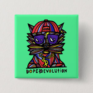 Badge Carré 5 Cm Bouton de carré "d'évolution de dopant"