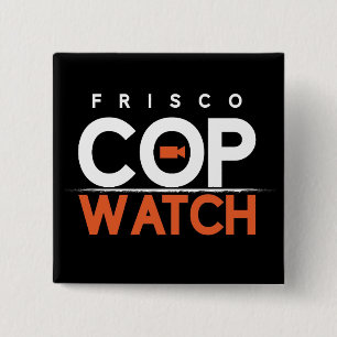 Badge Carré 5 Cm Bouton de carré noir de FriscoCopwatch