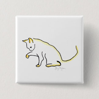 Badge Carré 5 Cm Bouton de chat
