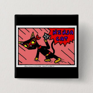 Badge Carré 5 Cm Bouton de chat Mel NINJA