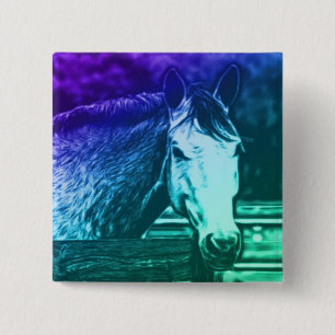 Badge Carré 5 Cm Bouton de cheval