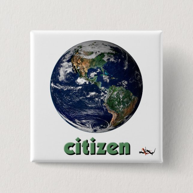 Badge Carré 5 Cm Bouton de citoyenneté (Devant)