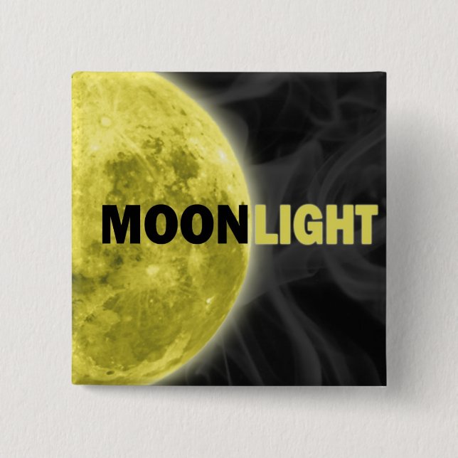 Badge Carré 5 Cm Bouton de clair de lune (Devant)