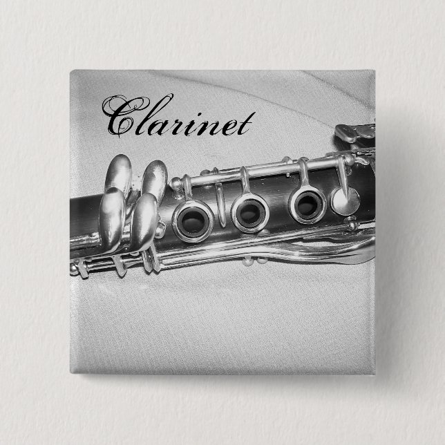 Badge Carré 5 Cm Bouton de clarinette (Devant)