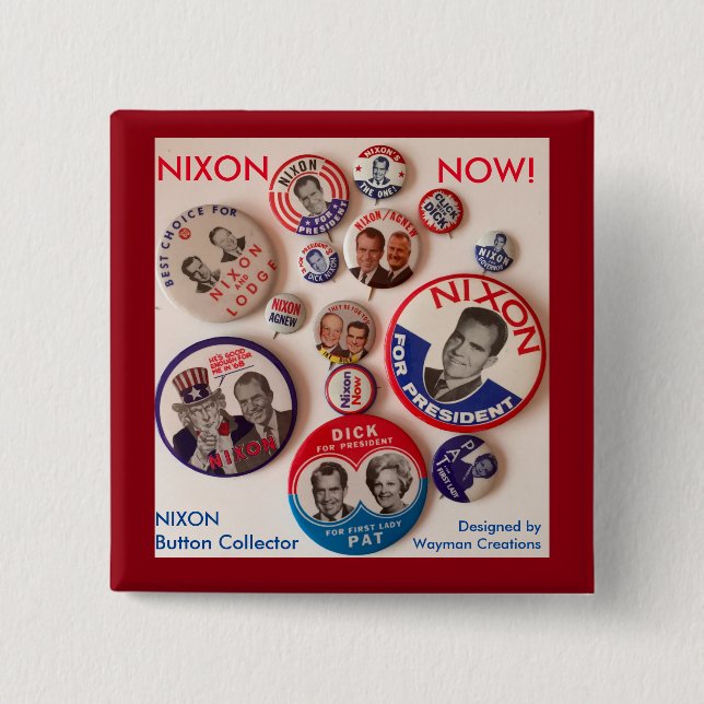 Badge Carré 5 Cm Bouton de collecteur de bouton de Nixon (Devant)