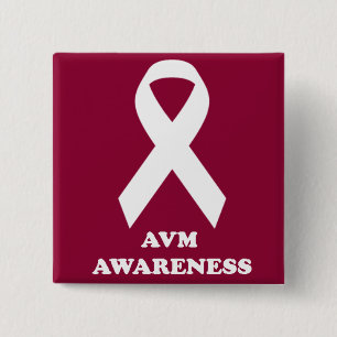 Badge Carré 5 Cm Bouton de conscience d'AVM
