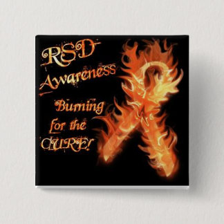 Badge Carré 5 Cm Bouton de conscience de RSD/CRPS
