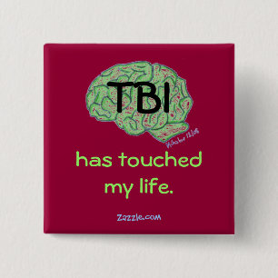 Badge Carré 5 Cm Bouton de conscience de TBI
