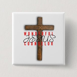 Badge Carré 5 Cm Bouton de conseiller de Jésus