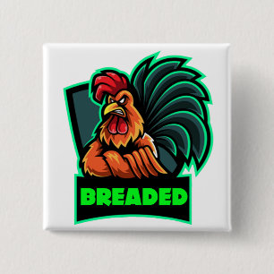 Badge Carré 5 Cm Bouton de coq rechapé