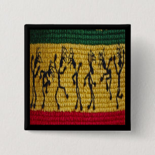 Badge Carré 5 Cm bouton de danse de reggae