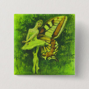 Badge Carré 5 Cm Bouton de danseuse de fée