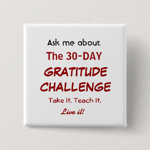 Badge Carré 5 Cm Bouton de défi de gratitude