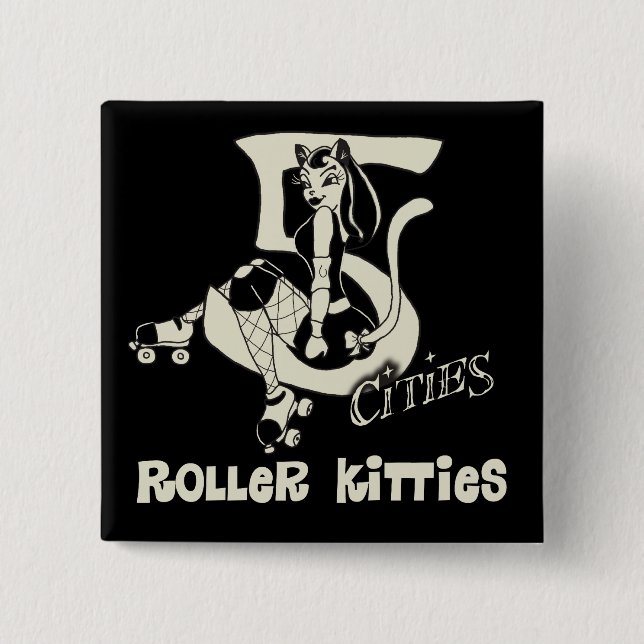 Badge Carré 5 Cm bouton de Derby du rouleau 5CRK (Devant)