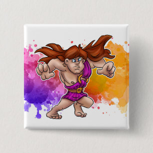 Badge Carré 5 Cm bouton de dessin animé Samson