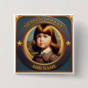 Badge Carré 5 Cm Bouton de document de musée personnalisé