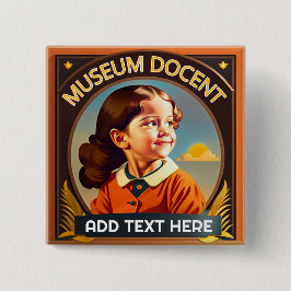 Badge Carré 5 Cm Bouton de document de musée personnalisé
