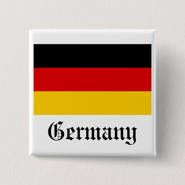 Badge Carré 5 Cm Bouton de drapeau de l'Allemagne (Devant)