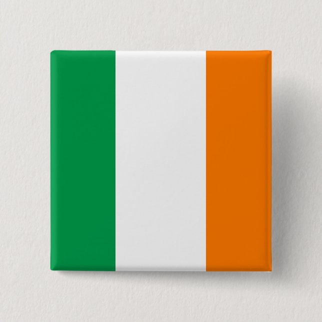 Badge Carré 5 Cm Bouton de drapeau de l'Irlande (Devant)