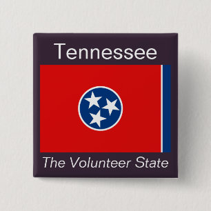 Badge Carré 5 Cm Bouton de drapeau de Tennesseean