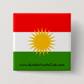 Badge Carré 5 Cm Bouton de drapeau du Kurdistan