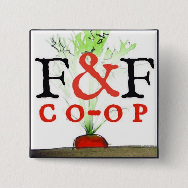Badge Carré 5 Cm Bouton de F&F (Devant)