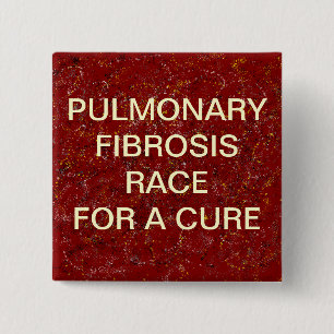 BADGE CARRÉ 5 CM BOUTON DE FIBROSE PULMONAIRE