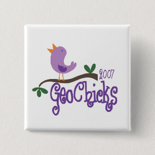 Badge Carré 5 Cm Bouton de Geochick 2007