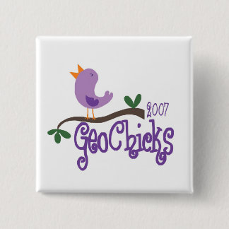 Badge Carré 5 Cm Bouton de Geochick 2007