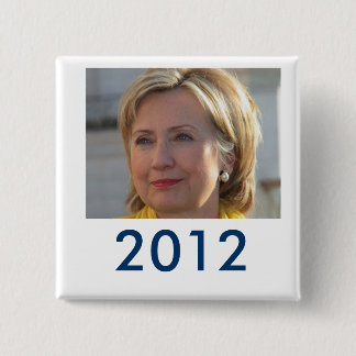 Badge Carré 5 Cm Bouton de Hillary 2012