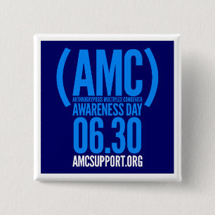 Badge Carré 5 Cm bouton de jour de conscience d'amc