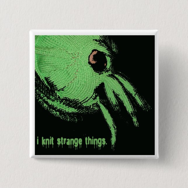 Badge Carré 5 Cm bouton de knit de cthulhu (Devant)