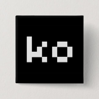 Badge Carré 5 Cm Bouton de KO