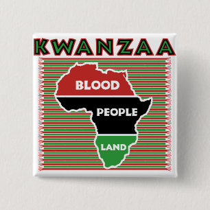 Badge Carré 5 Cm Bouton de Kwanzaa