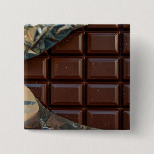 Badge Carré 5 Cm Bouton de la barre chocolat