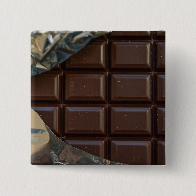 Badge Carré 5 Cm Bouton de la barre chocolat (Devant)