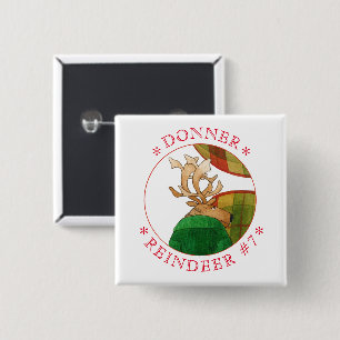 Badge Carré 5 Cm Bouton de la broche Carré DON REINDEER