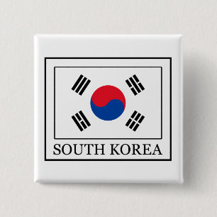 Badge Carré 5 Cm Bouton de la Corée du Sud