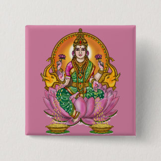 Badge Carré 5 Cm Bouton de la déesse Lakshmi