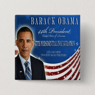 Badge Carré 5 Cm Bouton de l'inauguration 2013 d'Obama