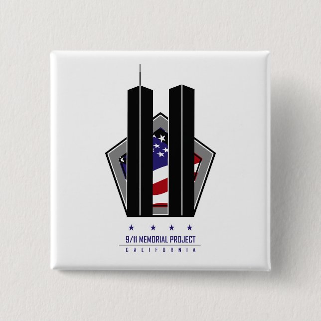 Badge Carré 5 Cm Bouton de logo (Devant)